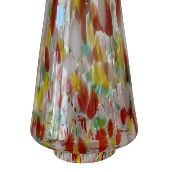 Hand Blown Poland Art Glass CHRISTMAS TREE 14.5" Set of 2 Multicolor Holiday NEW - Picture 3 of 16